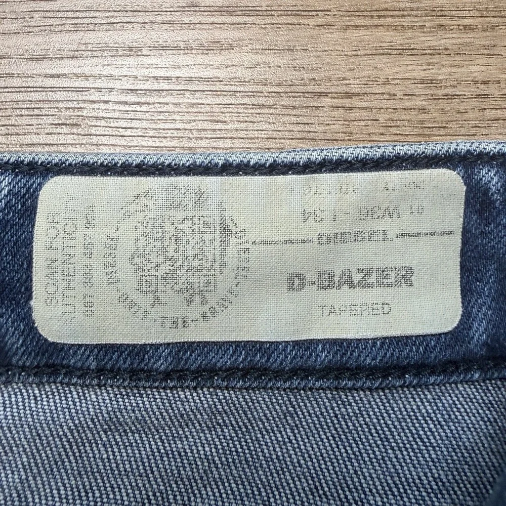 Diesel D-Bazer Jeans Men 36x34 Blue Tapered Stretch Thrashed Denim 0097Y